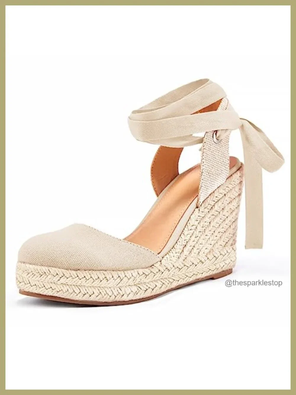 Espadrilles Wedge Sandals Platform Closed Toe Lace Up Ankle Strap Boho Summer